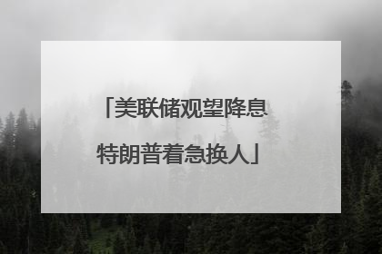 美联储观望降息 特朗普着急换人